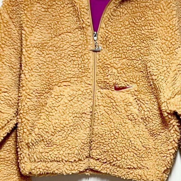 NWOT NIKE Sportswear Swoosh Sherpa Fleece Teddy Jacket CU6639 Sz XS - Picture 9 of 11